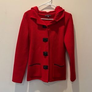 Red light jacket with detachable hood